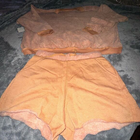 NWTs Free People Movement Kelly Two Piece Set Size XS In Taupe Cognac - Picture 6 of 7